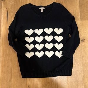 Sweater Banana Republic Hearts Black White XL